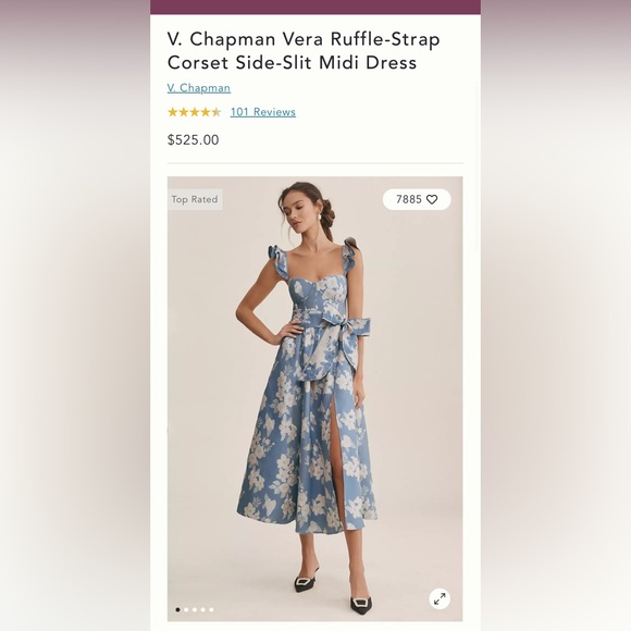 V. Chapman Dresses & Skirts - V. Chapman Vera Ruffle-Strap Corset Side-slit Midi Dress